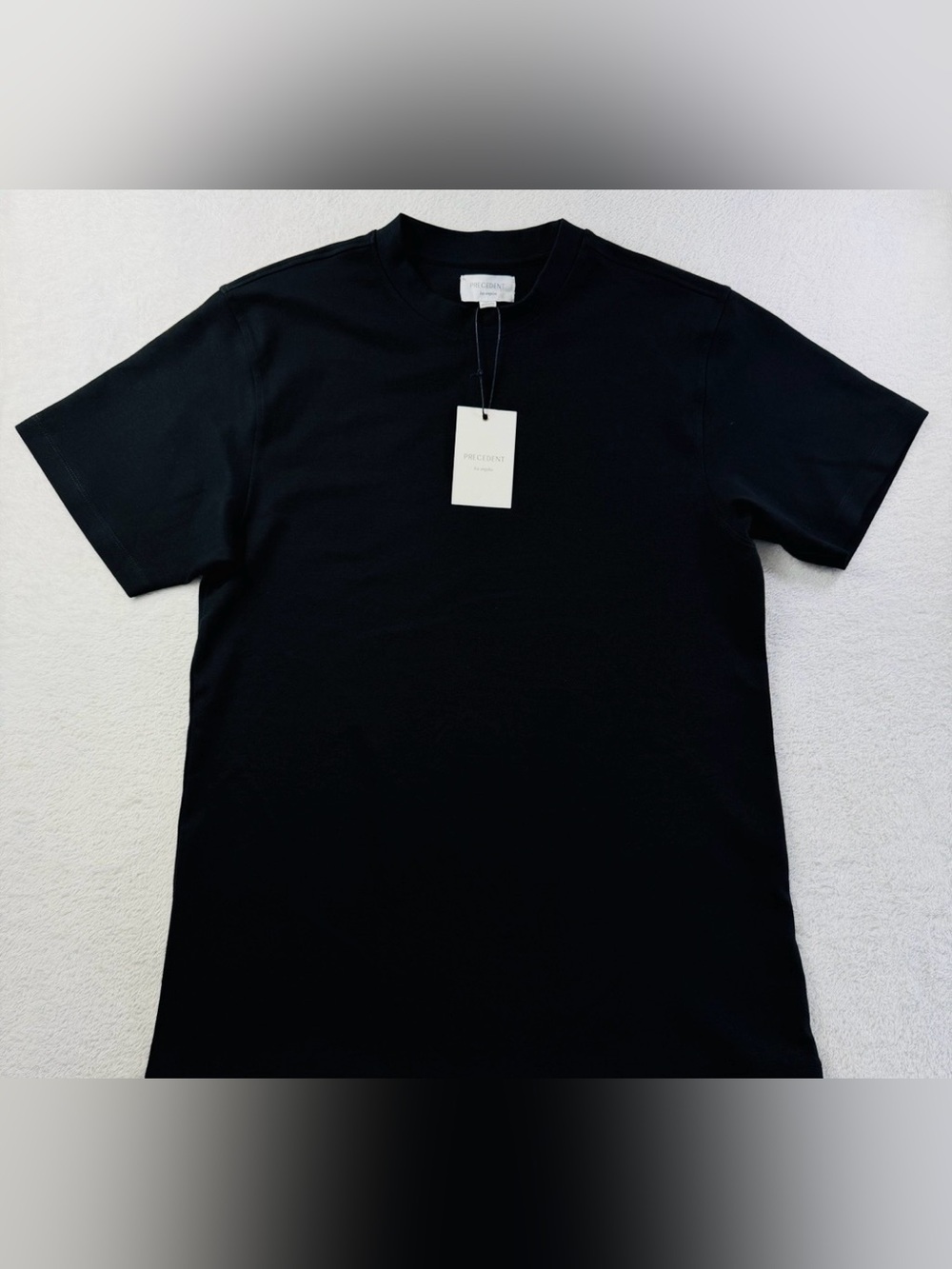 Precedent Los Angeles Luxura 270 Interlock Crew Tee Black Size Small NWT